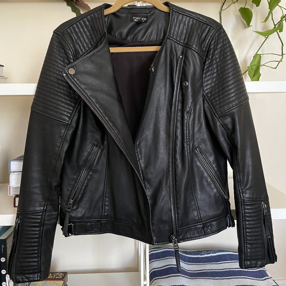 Topshop Luna Faux Leather Biker Jacket
